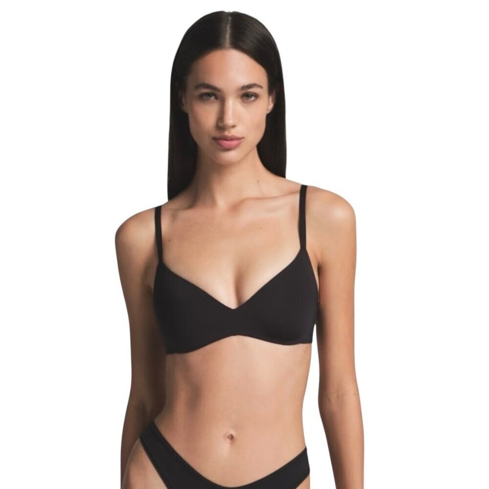 SKIMS Wireless Form Push Up Bra 32DD Onyx Minimalist T-Shirt Comfort